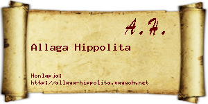Allaga Hippolita névjegykártya